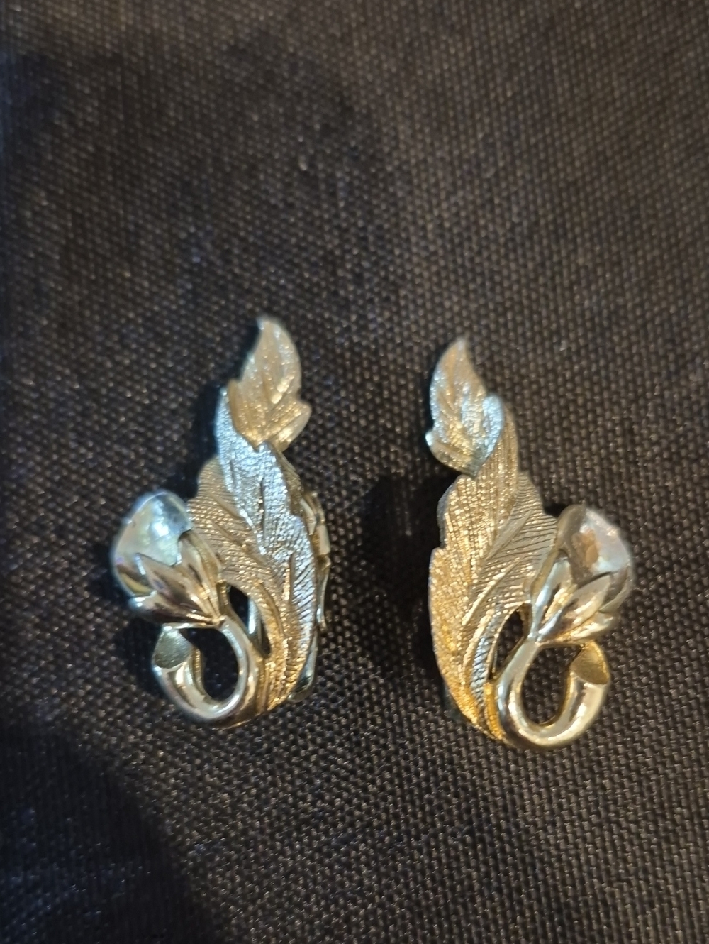 Classic Gold Leaf Flower Clip-On Earrings